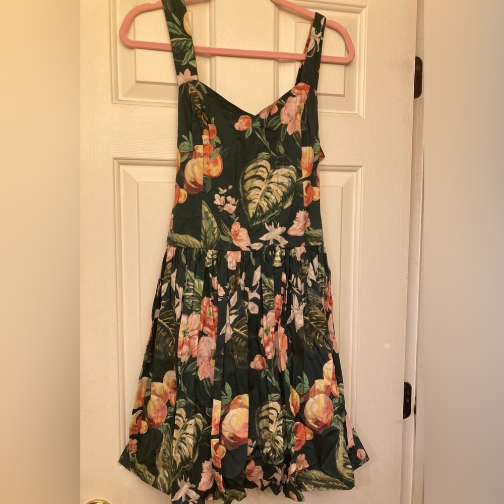 H&M Floral Green and Pink Dress